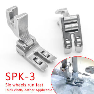 1pcs steel flat car roller presser foot SPK 3 leather thick coating fabric with bearing presser foot sewing