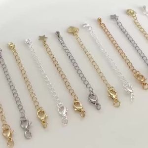 1/5pcs 75mm Metal Extension Extended Tail Chains with Lobster Clasps Connector DIY Bracelet Necklaces Jewelry Making Findings