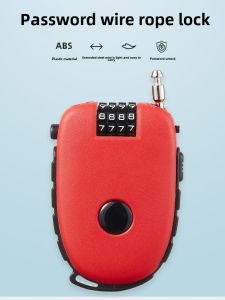 Travel Safe Cow Design Mini Expandable Steel Wire Rope Lock Fitness Bicycle Lock Extended Cable Hanging Lock ABS Steel Frame