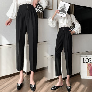 Black High Waist Harlan Pants Womens Autumn Fashion 2025 Straight Casual Smoke Tube Trousers Professional Nine Point Harlan Pants
