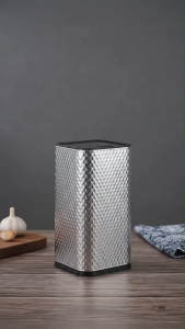 Universal Knife Block Holder Rectangular Stainless Steel Knife Holder With Scissors Slot Knife Storage Tools
