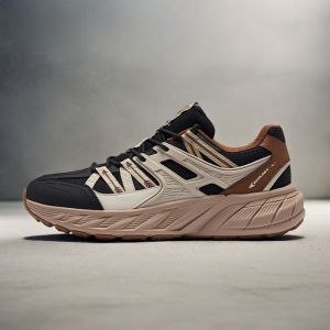 Erke Mens Running Shoes Retro Casual Snake Year New Years Wear Resistant Leather Splicing Low Top Lace-Up Sneakers