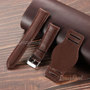 Calfskin Watch Strap Leather Mat Bund Band Retro Genuine Cowhide Universal Wristband for Men Women Bracelet 18mm 20mm 22mm Brown