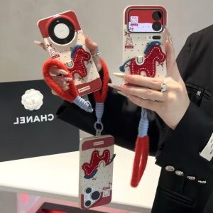 For New Years polka dot red horse lanyard is suitable for Huawei mate70pro mobile phone case P80/P70nova14. h260705