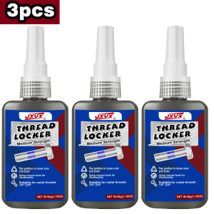 3PCS Threadlocker Blue and Red Low Strength Medium StrengthThread Locker Lock/ Tight Thread Lock for Metal Fasteners Nuts