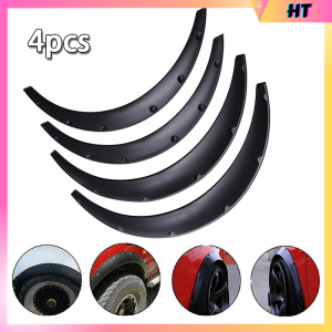 4pcs/set of universal flexible car fender SUV off-road fender horn wheel arch wheel eyebrow trim strip black