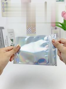 AI-C1104 Ziplock Hologram Foil / Plastik Klip Hologram Flat Packaging Bungkus Makanan Bumbu Plastik