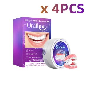 oralhoe | New Denture Silicone Kit Full Fake Teeth Confidence Smile Gums Care Men Women Portable No Teeth Comfort Fits Natural Denture Kit
