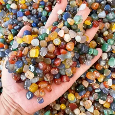 Elegant 100g Natural Agate Crystal Pebbles Colorful Decorative Stones for Aquariums Fish Tanks Air Plant Decor