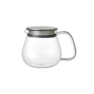 KINTOCAST Glass Tea Pot Heat Resistant Single Pot with Stainless Steel Lid for Brewing Flower Tea Fruit Tea And Home Use