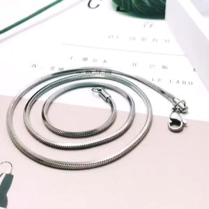 KALUNG TITANIUM PRIA WANITA MODEL BELUT SILVER ANTI KARAT TERLARIS