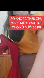 Áo Khoác Nữ Hoodie Zip nỉ Len Bông Thêu MAPS Kiểu Lửng Croptop Túi Trong tay dài Dây Kéo Phao Top áo chống nắng thu đông