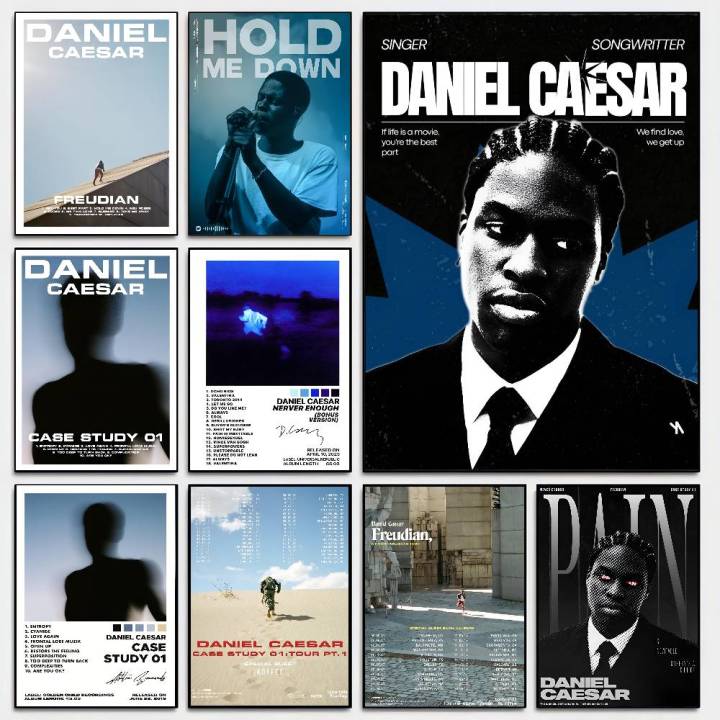 D-Daniel Caesar Music Album Poster Self-adhesive Art Room Entrance