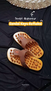 PROMO Sandal Kayu Pria Wanita Terapi Kesehatan