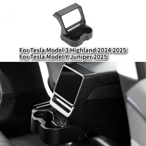 For Tesla Model 3/Y Juniper 2026+ Storage Box Rear Air Outlet Armrest Box Cup Holder Multi-Function Storage Holder Accessories