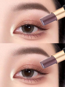 Easy to Use Three Color Gradient Eyeshadow Stick Long-lasting Sweatproof Smudge-proof Highlighter Earth Tone for Beginners