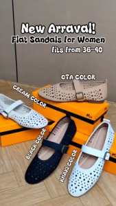 MIA Flat Sandals for Women Hollow Out Solid Round Toe Comfortable One Strap Doll Shoes