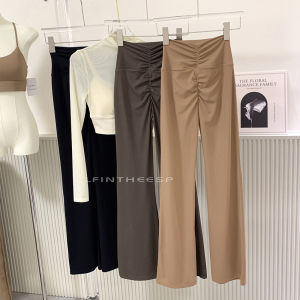 High-Waist Yoga Pants Womens Running Fitness Sports Bare Sensation Anti-Curling Bell Bottoms Breathable Moisture Wicking Elastic