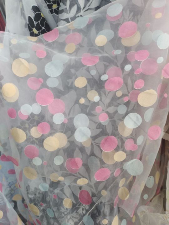 Bahan kain - organza / organdi motif 487Lbc kain bahan / kain meteran ...