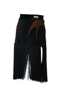 Latin Dance Skirt Womens Halter Tassel Mini Skirt Practice Uniform No Bottoming Pants Bodycon Dancewear for Rumba And Samba