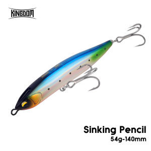 Kingdom 140mm 54g Sinking Pencil Fishing Lure Saltwater Stickbait for Long Casting Trolling Artificial Seabass Wobblers