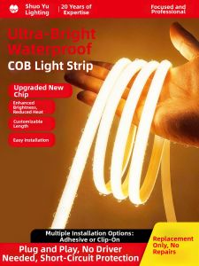 SHUOYU | Cuttable Waterproof Self-adhesive Super Bright COB LED Strip Light 220V