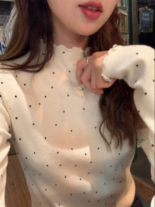 imimtuan | Soft and Polka Dot Blouse Stylish and Slimming Knitwear