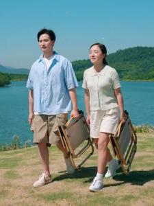 Foldable Camping Chair Picnics Beach Fishing Wooden Chair Foldable Chair