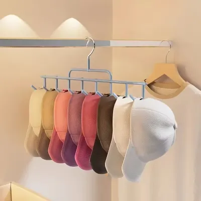 1pc New Hat Rack Instagram-Style Cap Organizer with Hanging Hooks Fits 8 Tall Caps for Dorm Closet Wall Mounted Baseball