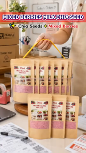 BUY 2 GET 3 Mixed Berries Milk Chia Seed Drink Powder Creamy Fruity Smooth Beverage Mix Refreshing Daily Drink