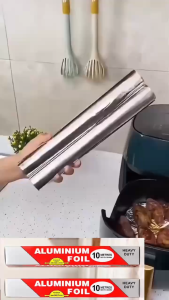 MÀNG NHÔM BẢO QUẢN THỰC PHẨM COMBO 2 CUỘN 10M X 30CM | GIẤY BẠC BỌC ĐỒ ĂN NƯỚNG VÀ LÓT KHAY
