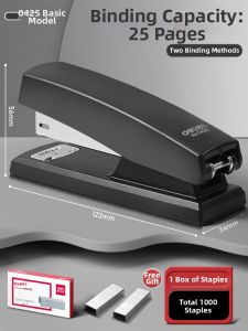 De Li | Deli Large Office Use Stapler Machine Metal Thick Manual Binding Machine Student Multi-Function Stapler Medium Size Book Stapler