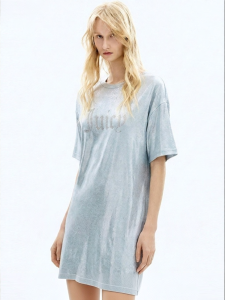 Juicy Couture | Cotton Loose T Shirt Dress with Foil Print
