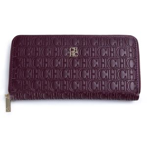 CH Fashion Classic Womens Portable Wallet Solid Color Design Multi-Letter Embossed Womens Coin Purse Minimalist