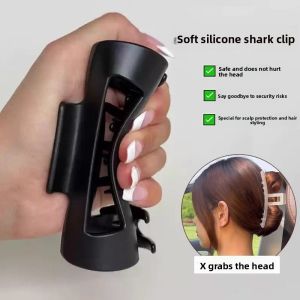 Soft Silicone Shark Clip Safe Durable Anti-Fall Non-Breakable Hair Clip Fashionable Original Design Square Hair Grips for Adults
