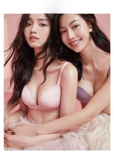Wireless Thin Womens Bra Gathered Seamless Comfortable Underwear Youth Female U-Shape Cup Full Coverage Fixed Strap Bra