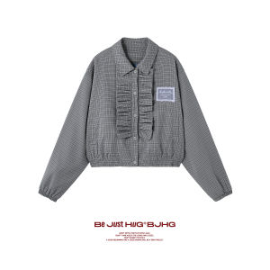 BJHG | Áo Khoác Ngắn cổ Bẻ Vintage phong cách Mỹ
