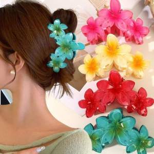 8pcs Plumeria Flower Hair Clips Flower Hair Clips for Women Flower Barrette Flower Hair Clip Plumeria Flower Hairpin Shark Clip Frangipani Hairpins
