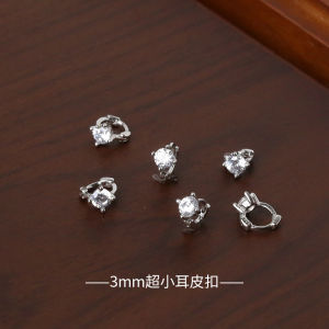 Ultra Mini 3mm Ear Studs S925 Pure Silver with Sparkling Zirconia Hoops Womens Korean Style Earrings Geometric Design