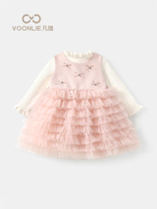 VOONLIE | Bộ Đầm Công Chúa Thời Trang cho Bé 1 Tuổi với Chân Váy Xòe