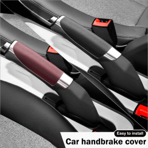ฝาครอบเบรคมือรถเบรคมือหนัง PU อเนกประสงค์ที่จับป้องกันการลื่นที่คลุมป้องกันสำหรับวอลโว่ XC60 S60 S80 XC90 V60 XC40 C40 XS60 XS90 S90อุปกรณ์เสริมรถยนต์