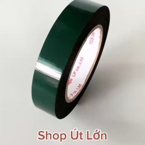 1 Cuộn Băng keo 2 mặt xốp xanh 24cm - 45cm độ dầy 1mm lõi giấy 3mm