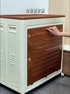 AyosBay Folding Storage Box Storage Organizer Box Large Capacity Storage Cabinet Box With Wheels Home Orgenizer