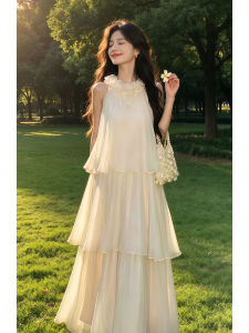 Y6Y | Sleeveless Neck-hanging Puff Skirt Dress