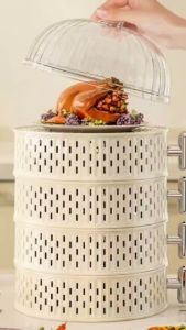 Mosquito Proof Hollowed Out Vegetable Cover Fly Proof And Dustproof New Summer Dining Table Cover Vegetable Cover Kitchen Leftovers Rice Drainage Basket