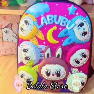 Balo hoạt hình Pop mart Labubu cho bé mầm non Cặp đi học mẫu giáo cho bé trai bé gái 1-5T họa tiết nổi 3D BOLALA BA025