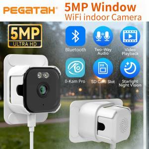 5MP Window Camera 5GHz WiFi Indoor Cameras For Home Security Color Night Vision Motion Detection 24/7 Recording Quick Install