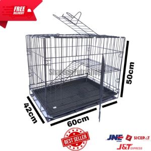 Kandang Kucing tingkat Kandang Kelinci Lipat Tingkat 2 Ukuran 60x40x50