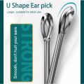ears cleaning tools set 6 Pcs Portable Stainless Steel Earwax Removal Set Ear Wax Removal Tool Earwax Tool Kit. 