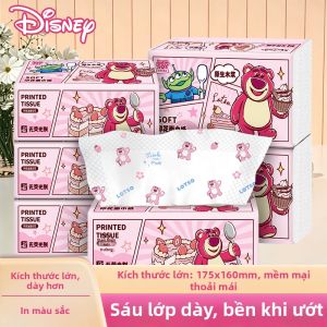 SUNDE | Giấy Khăn 6 Lớp Chống Thấm In Hình Gấu Dâu